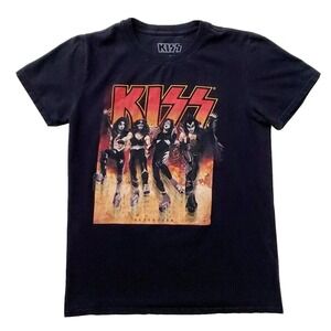 Kiss (Unisex Adult Small) Destroyer Short‎ Sleeve Crew Neck Cotton Black T-Shirt